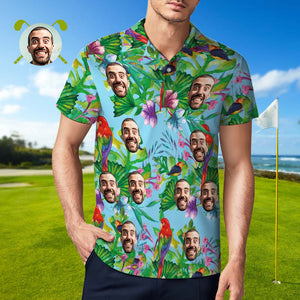Polo Personalizado Polo De Golf Hawaiano Camisa De Verano Parrot Aloha - MyFaceSocksES