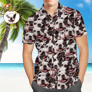 Camisa Hawaiana Personalizada Cara De Perro Personalizada Camisa Hawaiana Con Estampado Completo Camisas Tropicales Personalizadas