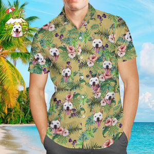 Camisa Hawaiana Personalizada Con Cara De Perro Camisa Tropical Personalizada Camisa Hawaiana Personalizada