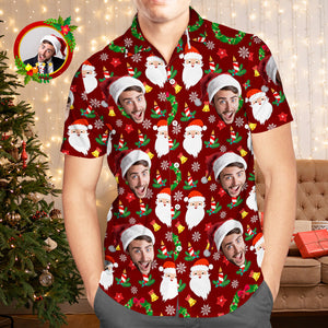 Camisas Hawaianas Con Cara Personalizada, Regalo Personalizado Con Foto, Camisas De Navidad Para Hombre, Regalo De Feliz Navidad - MyFaceSocksES