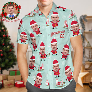 Camisas Hawaianas Con Cara Personalizada, Camisa Personalizada Con Foto Y Texto, Regalo, Camisas Navideñas Para Hombre, Papá Noel Y Regalos - MyFaceSocksES