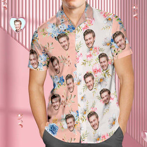Camisa Hawaiana Con Cara Personalizada Para Hombre, Camisa Con Estampado De Retazos, Regalos Del Día De San Valentín Para Él - MyFaceSocksES