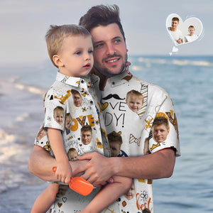 Camisa Hawaiana De Cara Personalizada Camisa A Juego Del Día Del Padre Regalo Del Día Del Padre - Mejor Papá - MyFaceSocksES