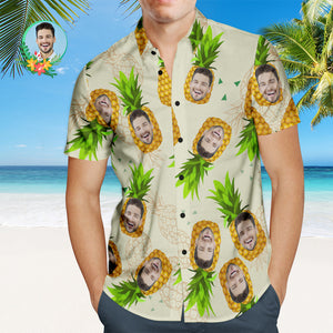 Camisa Hawaiana De Cara Personalizada Camisa Personalizada De Piña Divertida Con Tu Foto - MyFaceSocksES