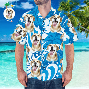 Camisa Hawaiana Personalizada Con Patrón De Hojas Y Flores De Cara De Novio Camisa Hawaiana - MyFaceSocksES