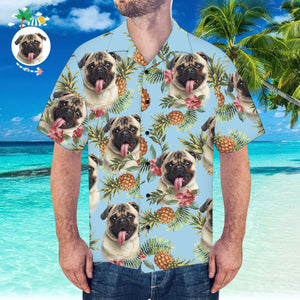 Camisa Hawaiana Personalizada Con Cara De Esposo Patrón De Piña Camisa Hawaiana Para Playa - MyFaceSocksES