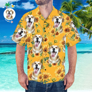 Camisa Hawaiana De Cara Personalizada Camisa Hawaiana Con Patrón De Girasol Para Fiesta En La Playa - MyFaceSocksES