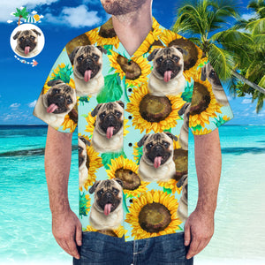Camisa Hawaiana De Cara Personalizada Camisa Hawaiana Personalizada Camisa De Girasol De Verano - MyFaceSocksES