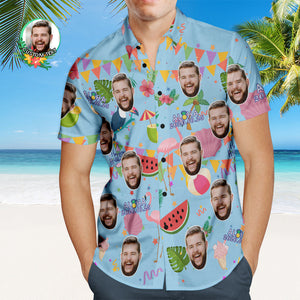 Camisa Hawaiana Personalizada De La Fiesta De Cumpleaños De Aloha Camisa Personalizada Con Tu Cara Y Fecha De Cumpleaños - MyFaceSocksES