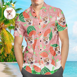 Cara Personalizada Camisa Hawaiana Dibujos Animados Sandía Hombres Popular Todo Estampado Camisa Hawaiana De Playa Regalo De Vacaciones - MyFaceSocksES