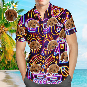 Camisa Hawaiana De Cara Personalizada Ciencia Ficción Popular Para Hombres Estampado Completo Camisa De Playa Hawaiana De Moda Regalo De Vacaciones - MyFaceSocksES