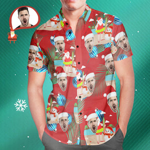 Camiseta Hawaiana Con Estampado Completo Para Hombre, Feliz Navidad, Papá Noel, Regalo De Navidad - MyFaceSocksES