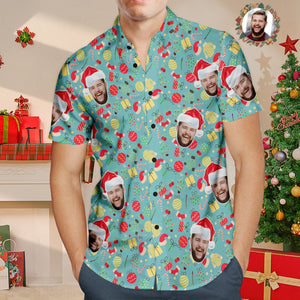 Camisa Hawaiana De Cara Personalizada Camisas De Navidad Con Foto Personalizada Regalo Divertido Para Hombres - MyFaceSocksES