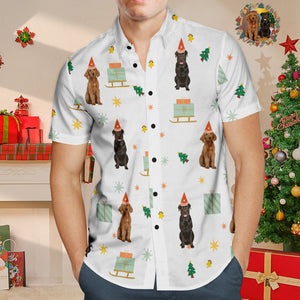 Camisa Hawaiana De Cara Personalizada Foto De Mascota Divertida Camisa De Navidad Regalo Para Hombres - MyFaceSocksES