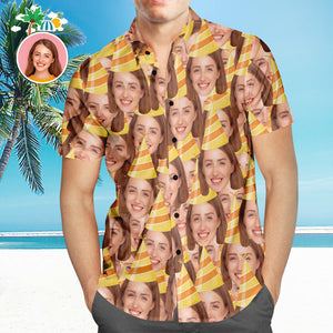 Camisa Hawaiana De Cara Personalizada Con Estampado Completo Para Hombre Camisa De Festival Regalo Para Él - MyFaceSocksES