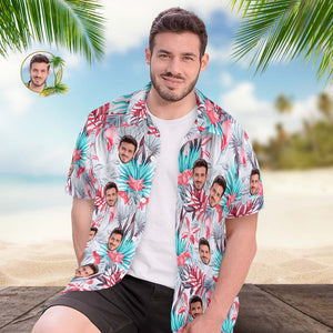 Camisa Hawaiana Con Cara Personalizada, Camisa Aloha Con Estampado Integral Para Hombre, Regalo, Estilo Hawaiano Romántico - MyFaceSocksES