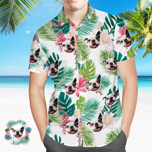Camisa Hawaiana Con Estampado De Cara Personalizada Camisa Divertida Con Hojas De Cara De Mascota - MyFaceSocksES