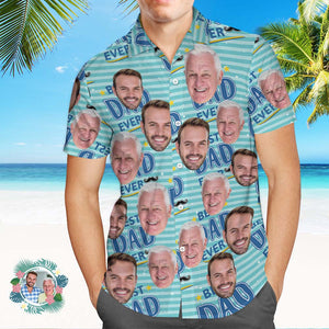 Camisa Hawaiana Con Estampado De Cara Personalizada Regalo Increíble Para Papá Para El Mejor Padre - MyFaceSocksES