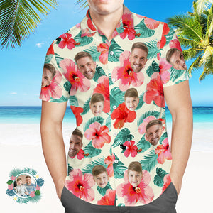 Camisa Hawaiana Con Estampado De Cara Personalizada Camisa Hawaiana Personalizada Con Ambiente De Verano - MyFaceSocksES