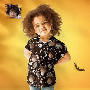 Camisa Hawaiana De Halloween Personalizada Con Estampado Divertido De Halloween Para Niños - MyFaceSocksES