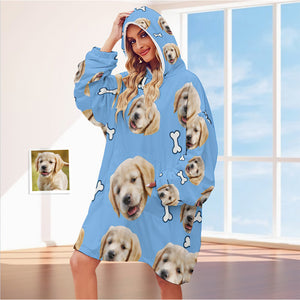 Cara Personalizada Adulto Manta Sudadera Con Capucha Manta Personalizada Pijama Regalo Para Mujer Perro Mascota - MyFaceSocksES