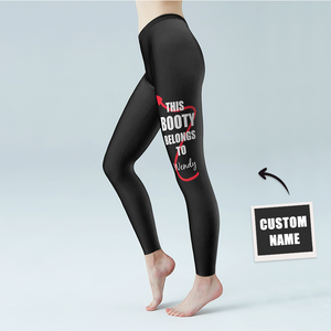 Pantalones De Gimnasia De Yoga Para Mujer Leggings Con Nombre Personalizado: Este Botín Pertenece Al Nombre - MyFaceSocksES