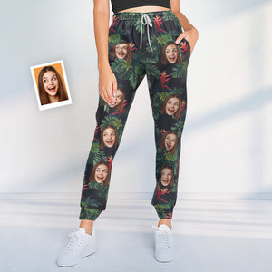 Pantalones De Chándal Personalizados Con Diseño De Hojas Joggers Unisex - Regalo Para Amante - MyFaceSocksES