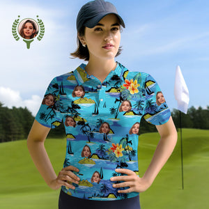 Polos De Mujer Con Cara Personalizada Camiseta Con Foto Personalizada Vice City - MyFaceSocksES