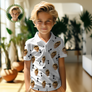 Polos Personalizados Para Niños Con Cara, Camiseta Personalizada Con Foto, Cocoteros - MyFaceSocksES