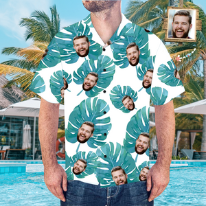 Camisa Hawaiana Personalizada Con Hojas Para Hombre