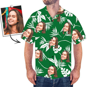 Custom Face Shirt Camisa Hawaiana Para Hombre Verde