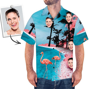 Camisa Hawaiana Personalizada Para Hombre Sea Flamingo