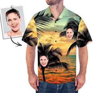 Camisa Hawaiana Personalizada Para Hombre Sunset Palm