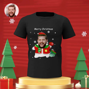 Camiseta De Cara Personalizada Camiseta Con Foto Personalizada Regalo Para Mujeres Y Hombres Feliz Navidad - MyFaceSocksES