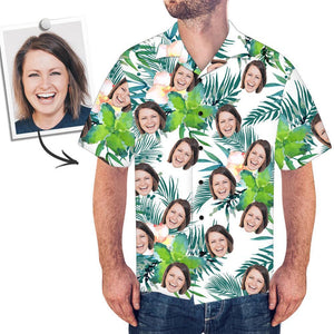 Camisa Hawaiana Personalizada Para Hombre Camisa Verde Flor
