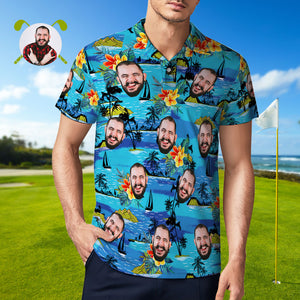 Vice City - Polo Con Cara Personalizada Para Hombre, Camisas De Golf Personalizadas Para Él, Estilo Pandilla - MyFaceSocksES