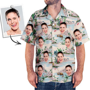 Camisa Hawaiana Con Cara Personalizada Camisas Tropicales Personalizadas Camisa Hawaiana Con Estampado Completo Para Hombre Camisa Del Día Del Padre Regalo Para Papá - MyFaceSocksES