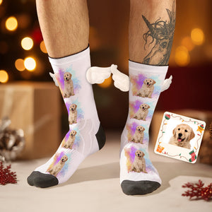 Calcetines Con Foto De Perro Personalizados, Calcetines De Ala Magnética 3d Para Amantes De Las Mascotas - MyFaceSocksES