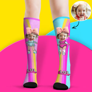 Calcetines De Cara Personalizados Calcetines Hasta La Rodilla Calcetines Lindos De Dibujos Animados De Arco 3d - MyFaceSocksES