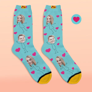 Calcetines Impresos Digitalmente En 3d Personalizados My Face Socks Agregue Imágenes Y Nombre - Pareja Romántica - MyFaceSocksES