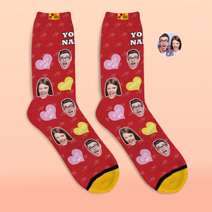 Calcetines Impresos Digitales Personalizados En 3d Regalos Para El Día De San Valentín Cutie Face Socks - MyFaceSocksES