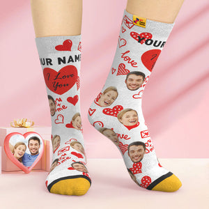 Calcetines Impresos Digitales 3d Personalizados Regalos Del Día De San Valentín I Love You Face Calcetines - MyFaceSocksES