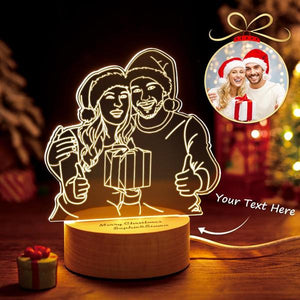 Lámpara de fotos Regalos de Navidad Luz de noche 3D personalizada