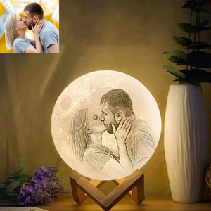 Personalizada Lámpara Luna 3D Impresión Grabado con Nombre-Navidad Regalos para Amigo 2 Colores Foto