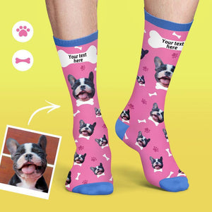 Calcetines Cara Personalizados Seria De Multicolor Camarero Suave Y Cómodo Perro Calcetines - Rosa