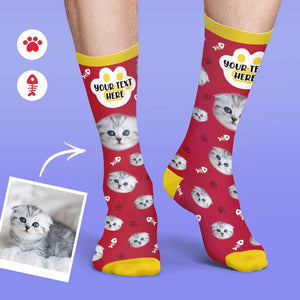 Calcetines Cara Personalizados Seria De Multicolor Camarero Suave Y Cómodo Gato Calcetines