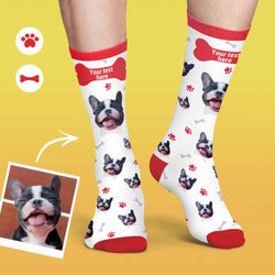 Calcetines Cara Personalizados Seria De Multicolor Camarero Suave Y Cómodo Perro Calcetines – Blanco